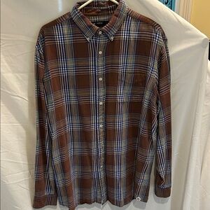 Daniel Cremieux Brown and Blue Plaid Men's Shirt
